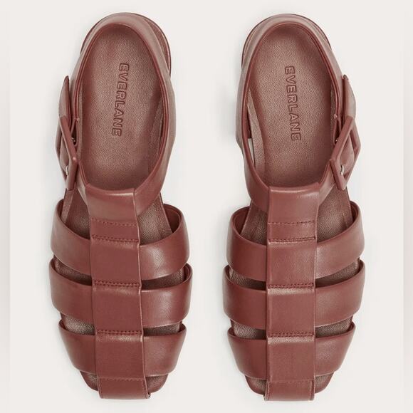 Everlane The Day Fisherman Sandal Rum Brown Leather Size 8 New Without Box - Picture 3 of 8